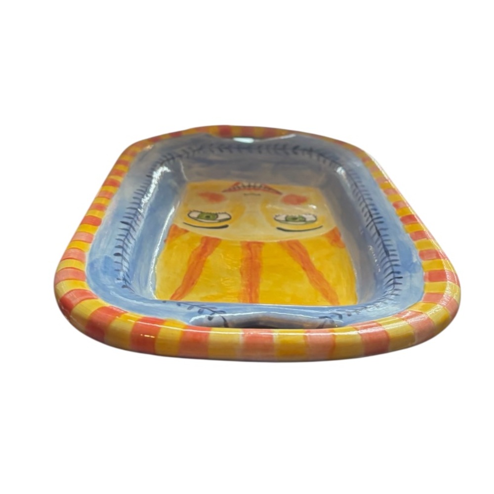 Handpainted, Artist Signed Colorful Ceramic Tray. - Picture 5 of 7
